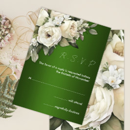 Convites Boho Rosas no Emerald Green Wedding RSVP