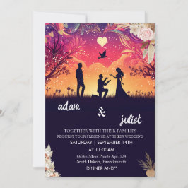 Convites boho russo moderno e elegante Casamento Twilight