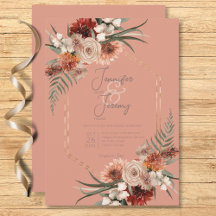 Boho Rust & Neutral Peach Rust Queda Floral Casame