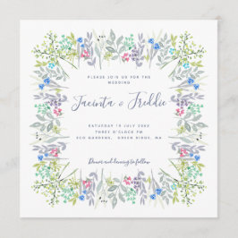 Convites Boho rustic floral aquarela flores Casamento