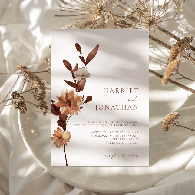 Convites Boho Rustic Floral Wedding (Criador carregado)