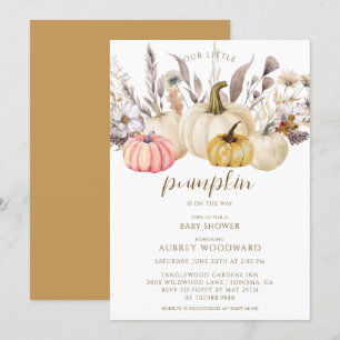 Convites Boho Rustic Little Pumpkin Chá de fraldas