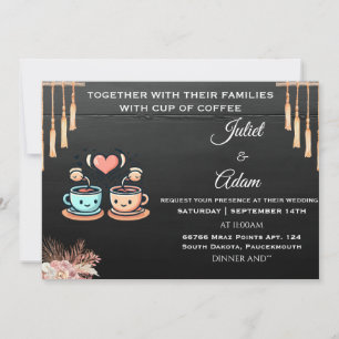 Convites Boho Rustic moderno e elegante Casamento de Café