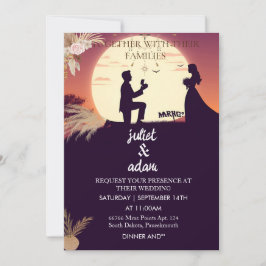 Convites Boho Rustic moderno elegante Casamento Twilight
