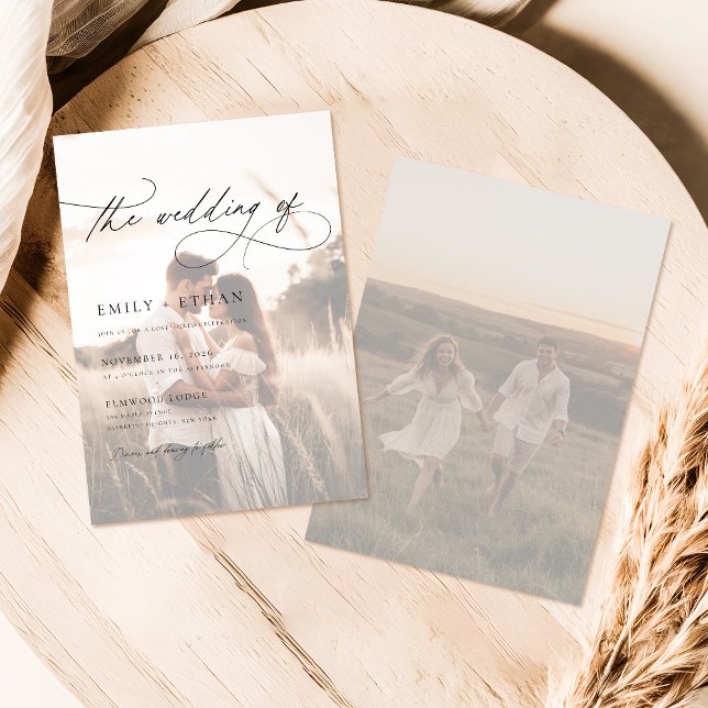 Convites Boho Rustic Overlay Casamento Foto (Criador carregado)