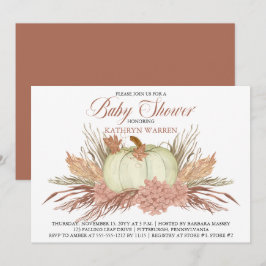 Convites Boho Rustic Pampas Grass |Chá de fraldas de Garota