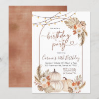 Boho Rustic Pumpkin String Light Call Aniversário