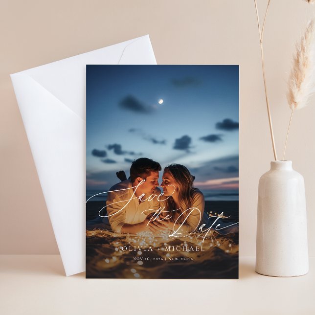 Convites Boho Rustic QR Code Foto: Casamento Salve a Data (Criador carregado)