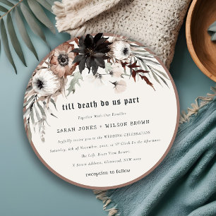 Convites Boho Rustic Rust Black Botanical Casamento In