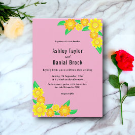 Convites Boho Rustic Sunflower Blush Summer