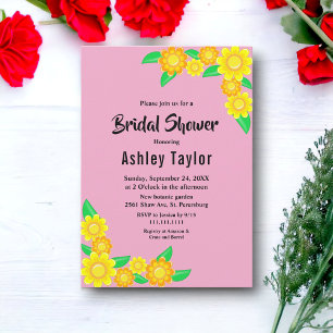 Convites Boho Rustic Sunflower Summer Chá de panela Floral