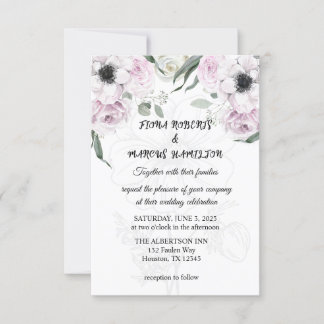 Convites Boho Rustic Weditation - Elegante Floral