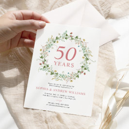 Convites Boho Rustic Wildflower 50º Aniversário de Casament