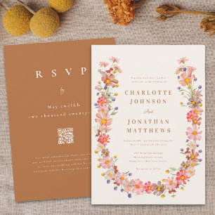 Convites Boho Rustic Wildflower Casamento outono