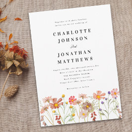 Convites Boho Rustic Wildflower Floral