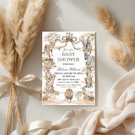 Convites Boho Safari Animals Gender Neutral Baby Shower