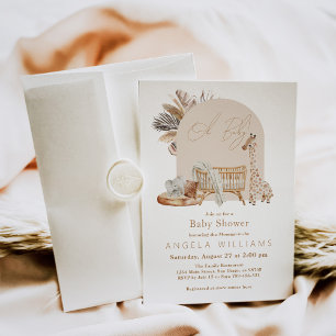 Convites Boho Safari Enfermeiro Sexo Chá de fraldas Neutro