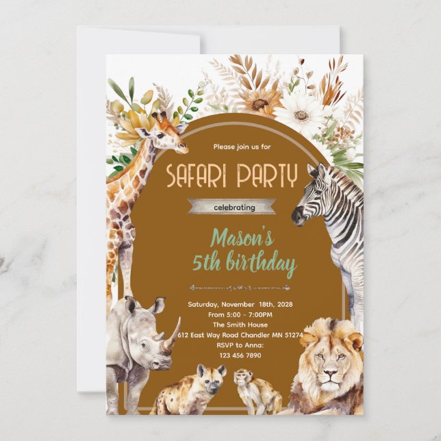 Convites Boho safari party invitation (Frente)