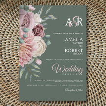 Boho Sage Dusty Rosa Watercolor Casamento Floral