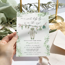 Boho Sage Green Baby Boy Chá de fraldas