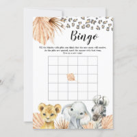 Boho Sage Green Safari Oh Boy Chá de fraldas Bingo