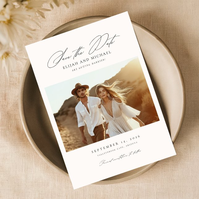 Convites Boho Salvar a Data | Foto legante Salvar a data (Criador carregado)