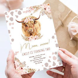 Convites Boho Santa Vaca Highland Pampas Fazenda Girl Anive