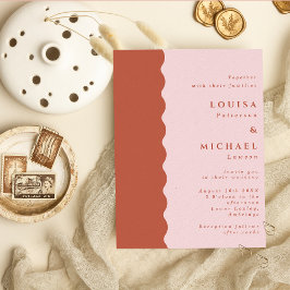 Convites Boho Scalloped Edge Terracotta & Blush Wedds