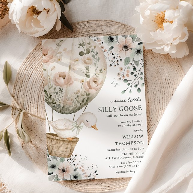 Convites Boho Silly Goose Girl Baby Shower (Criador carregado)