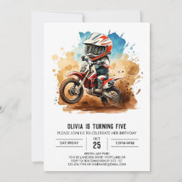 Convites Boho Simples Aniversário de Moto