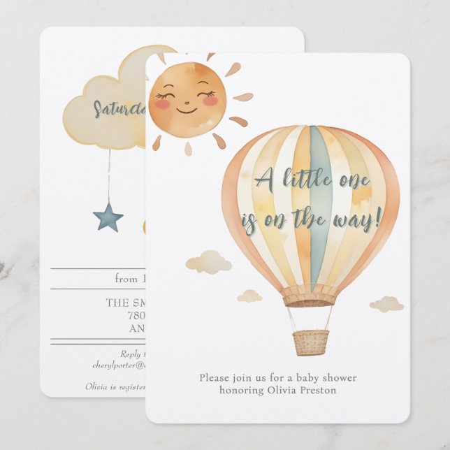 Convites Boho Simplicity Bem-vindo Pequeno Um Chá (Frente/Verso)