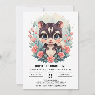 Convites Boho Skunk Birthday Encantado