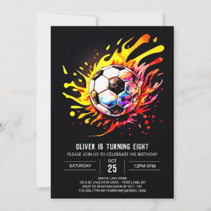 Convites Boho Soccer Crianças Imprimíveis Aniversário