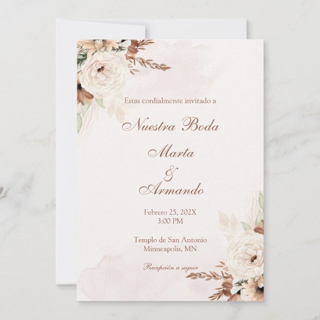 Convites Boho Spain Wedding (Frente)