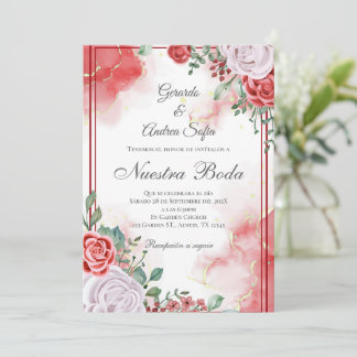 Convites Boho Spanish Wedding Invitation