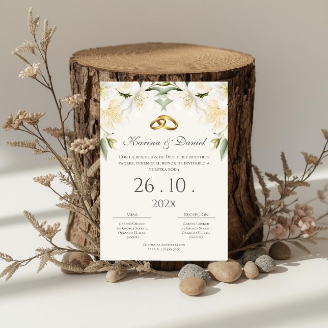 Convites Boho Spanish Wedding Invitation (Criador carregado)