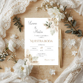 Convites Boho Spanish Wedding Invitation