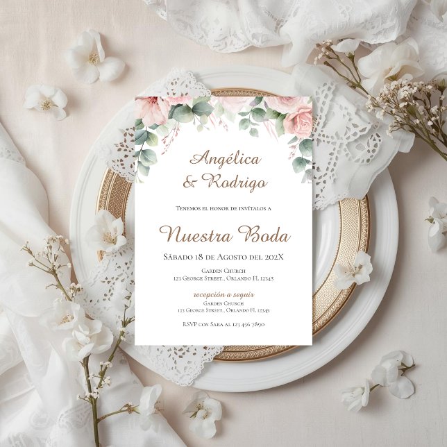 Convites Boho Spanish Wedding Invitation (Criador carregado)