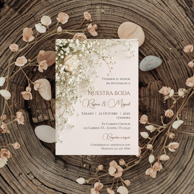 Convites Boho Spanish Wedding Invitation (Criador carregado)
