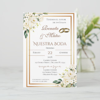 Convites Boho Spanish Wedding Invitation