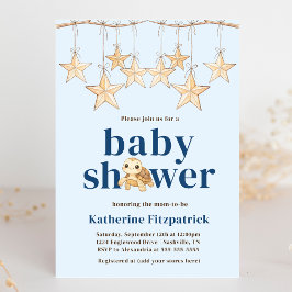 Convites Boho Stars Baby Sea Turtle Chá de fraldas náutico