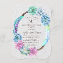 Boho Succultus Wreath aniversário de 30 anos