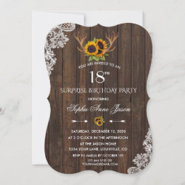 Convites Boho Sunflower Antlers Madeira 18ª Festa de aniver