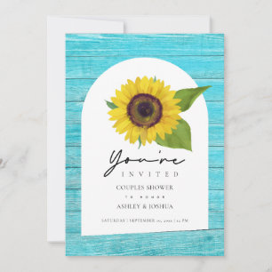 Convites Boho Sunflower Arranque Casais de madeira de Teto