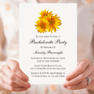 Convites Boho Sunflower Country Yellow Floral Bachelorette