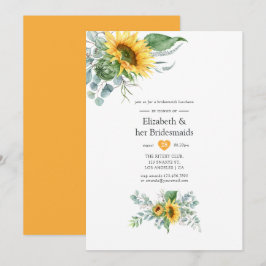 Convites Boho Sunflower Eucalyptus Bridesmaids Luncheids