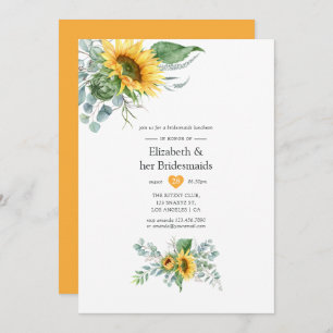 Convites Boho Sunflower Eucalyptus Bridesmaids Luncheids