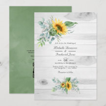 Boho Sunflower Eucalyptus Código QR Casamento RSVP