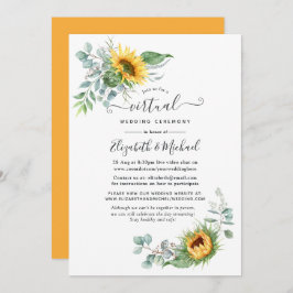 Convites Boho Sunflower Eucalyptus Online Casamento Virtual