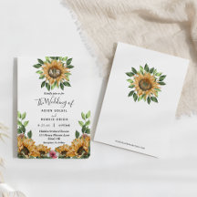 Boho Sunflower Rustic Wildflower Casamento Monogra